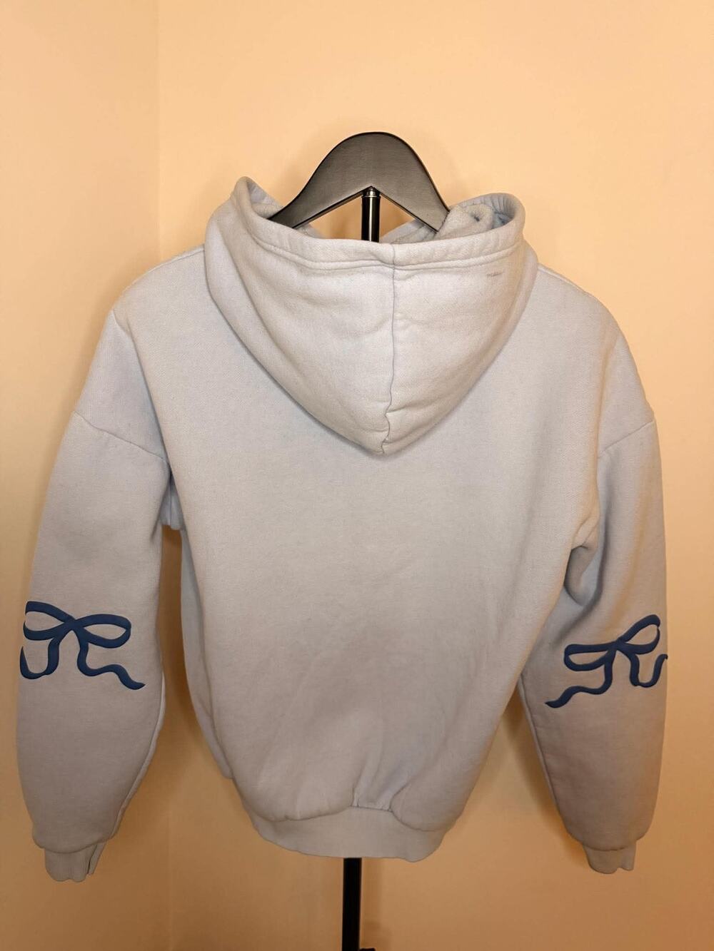 Edikted Blue Bow Hoodie Coquette Oversized Sweatshirt XS